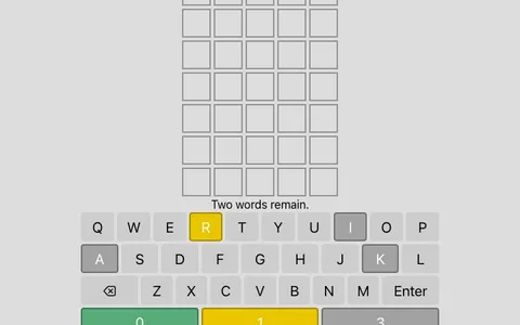 'Xordle' game in progress