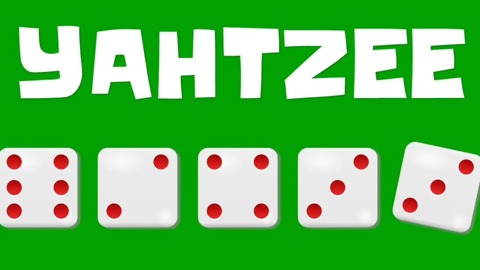 Yahtzee official game page captured in a desktop browser