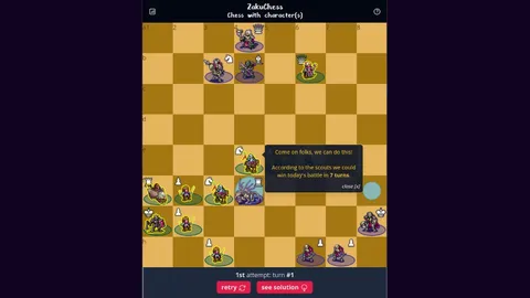 Zaku Chess official game page captured in a desktop browser